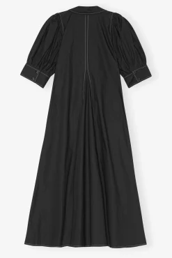 Sale GANNI Midikleid Aus Popeline Black