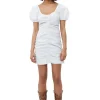 Shop GANNI Minikleid Aus Cotton Poplin Bright White