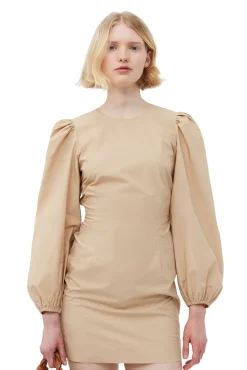 Sale GANNI Minikleid Aus Cotton Poplin Mit Offenem Rucken Curds And Whey