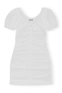 Shop GANNI Minikleid Aus Cotton Poplin Bright White