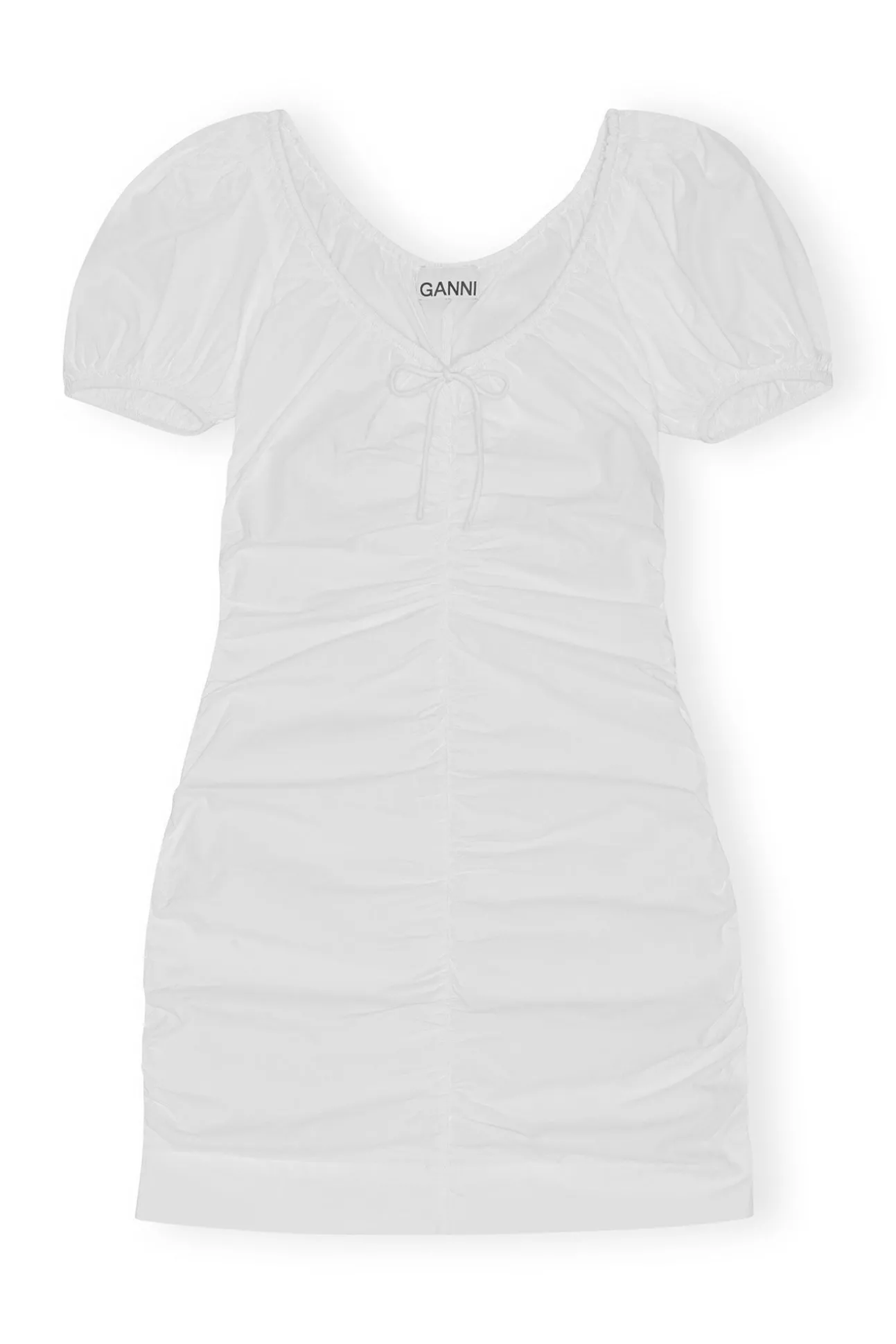Shop GANNI Minikleid Aus Cotton Poplin Bright White