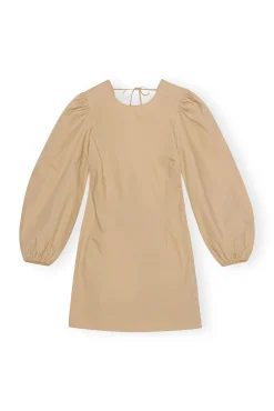 Sale GANNI Minikleid Aus Cotton Poplin Mit Offenem Rucken Curds And Whey