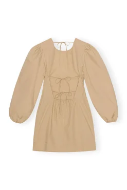 Sale GANNI Minikleid Aus Cotton Poplin Mit Offenem Rucken Curds And Whey