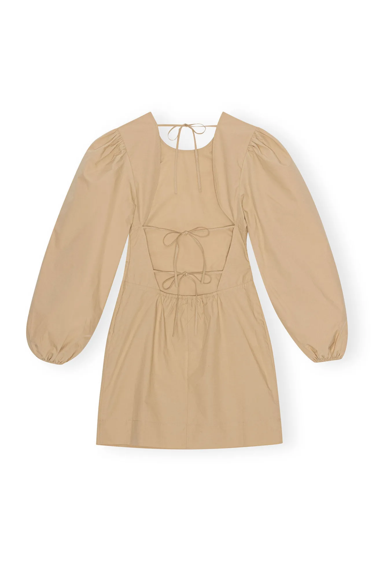Sale GANNI Minikleid Aus Cotton Poplin Mit Offenem Rucken Curds And Whey