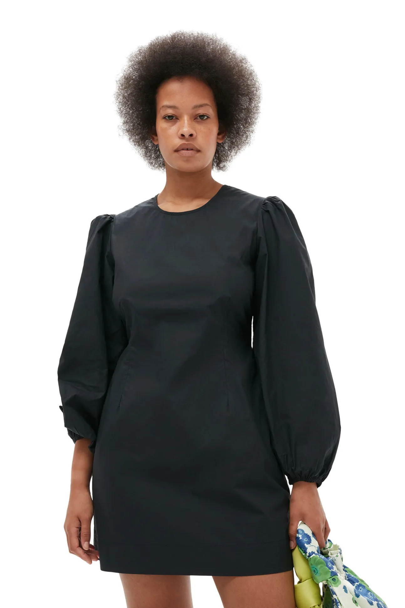 Best GANNI Minikleid Aus Cotton Poplin Mit Offenem Rucken Black
