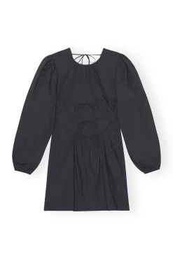 Best GANNI Minikleid Aus Cotton Poplin Mit Offenem Rucken Black