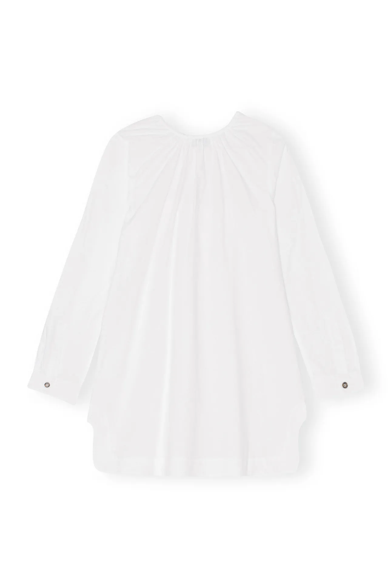 New GANNI Minikleid Aus Cotton Poplin Mit Quadratischem Ausschnitt Bright White