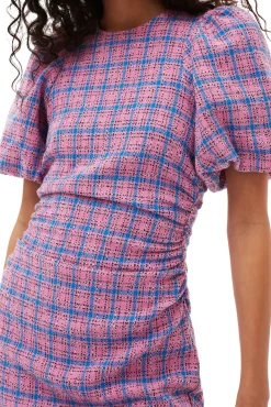 Cheap GANNI Minikleid Aus Kariertem Anzugstoff Wild Orchid