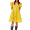 Flash Sale GANNI Minikleid Aus Lochstickerei Maize