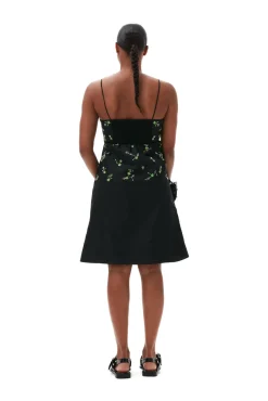 Cheap GANNI Minikleid Aus Nylon Black