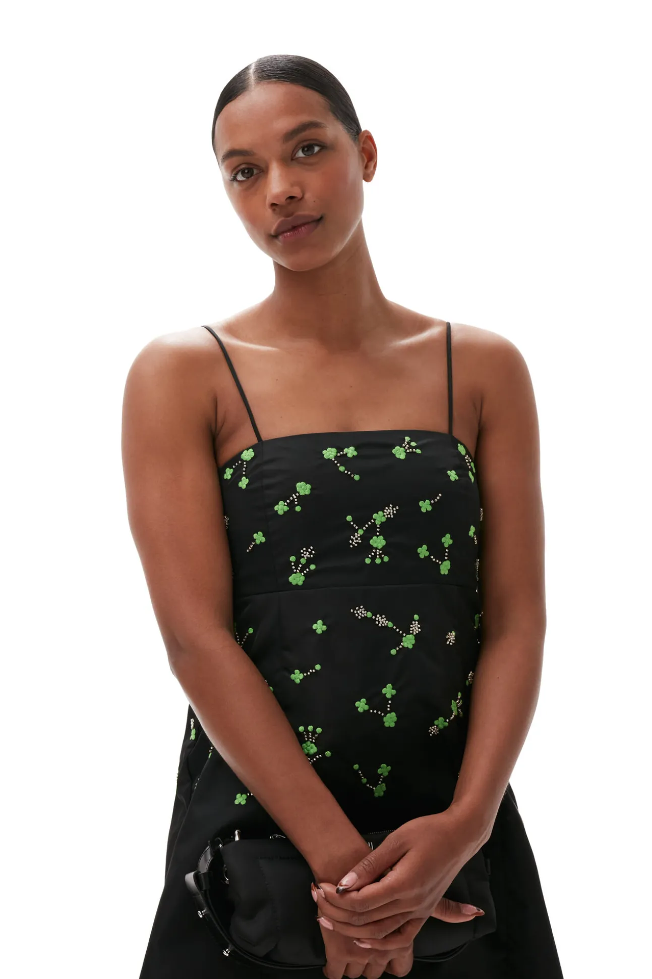 Cheap GANNI Minikleid Aus Nylon Black