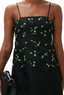 Cheap GANNI Minikleid Aus Nylon Black