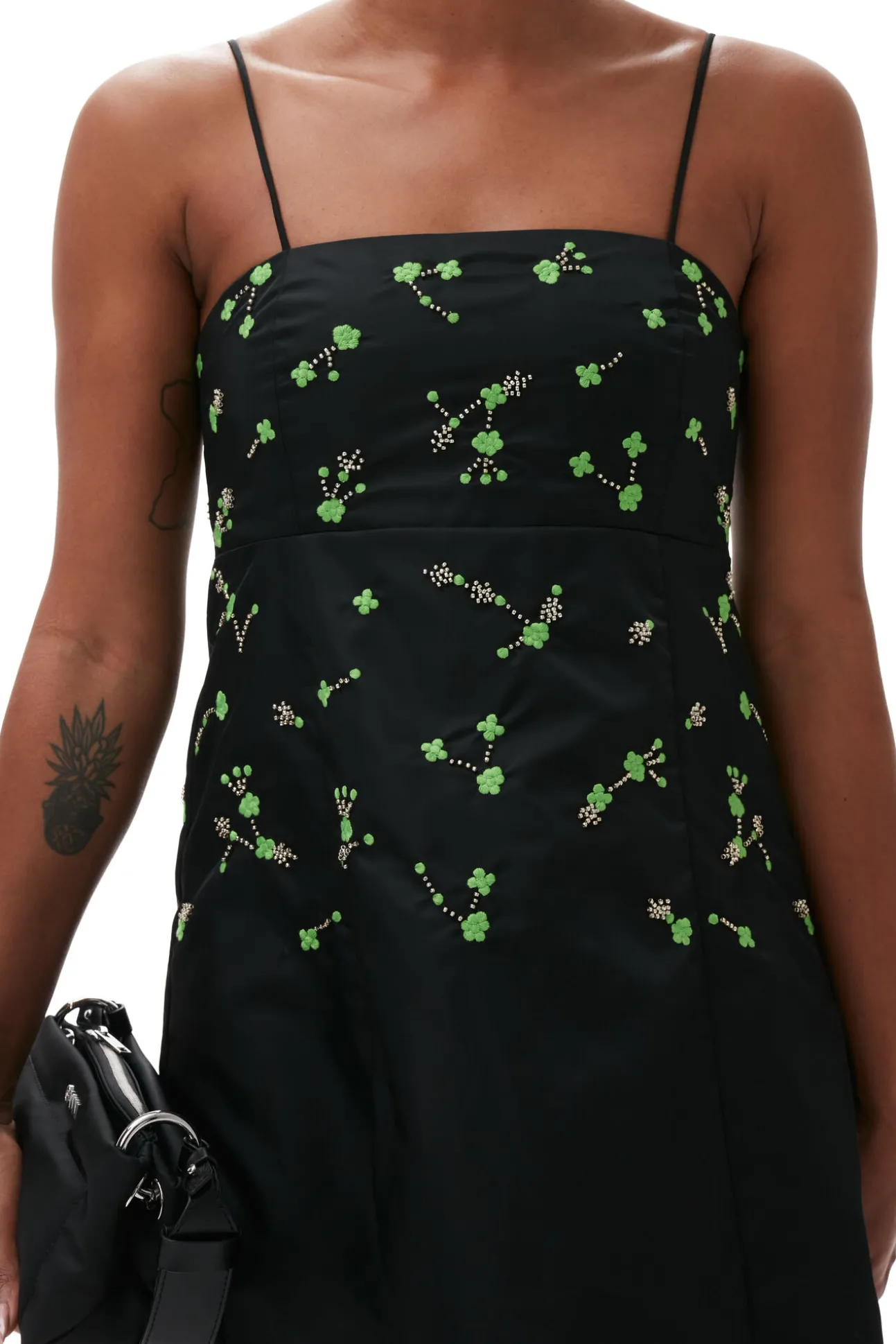 Cheap GANNI Minikleid Aus Nylon Black