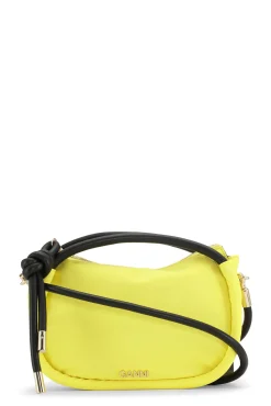 Shop GANNI Mini-Knot-Tasche Blazing Yellow