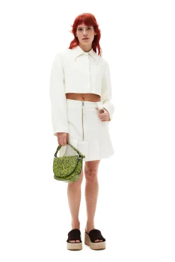 Cheap GANNI Minirock Aus Slub Linen Egret