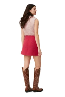 Store GANNI Minirock Aus Wool Fiery Red