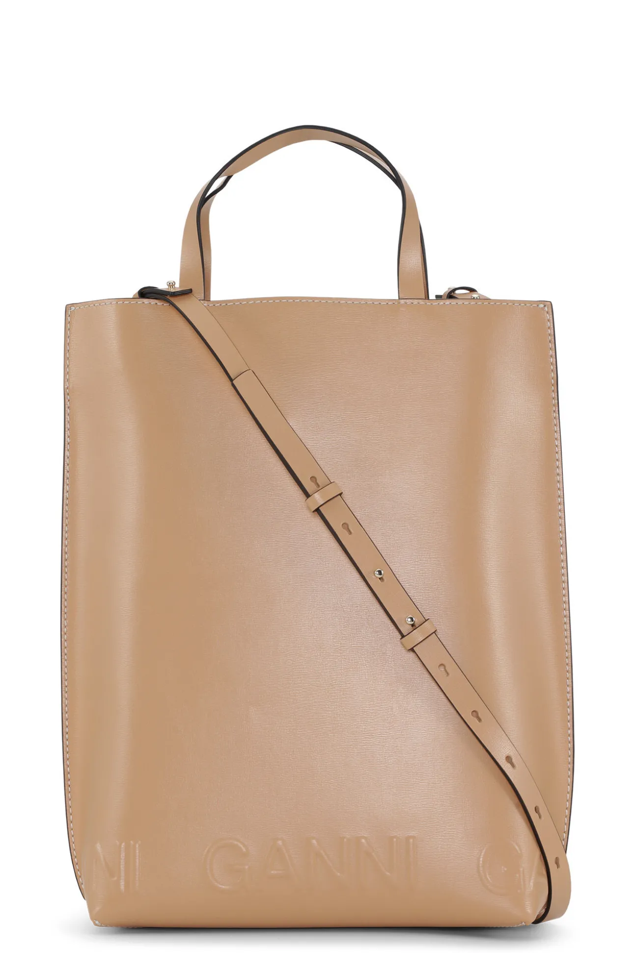Cheap GANNI Mittelgrose Banner-Tragetasche Mit Riemen Tan
