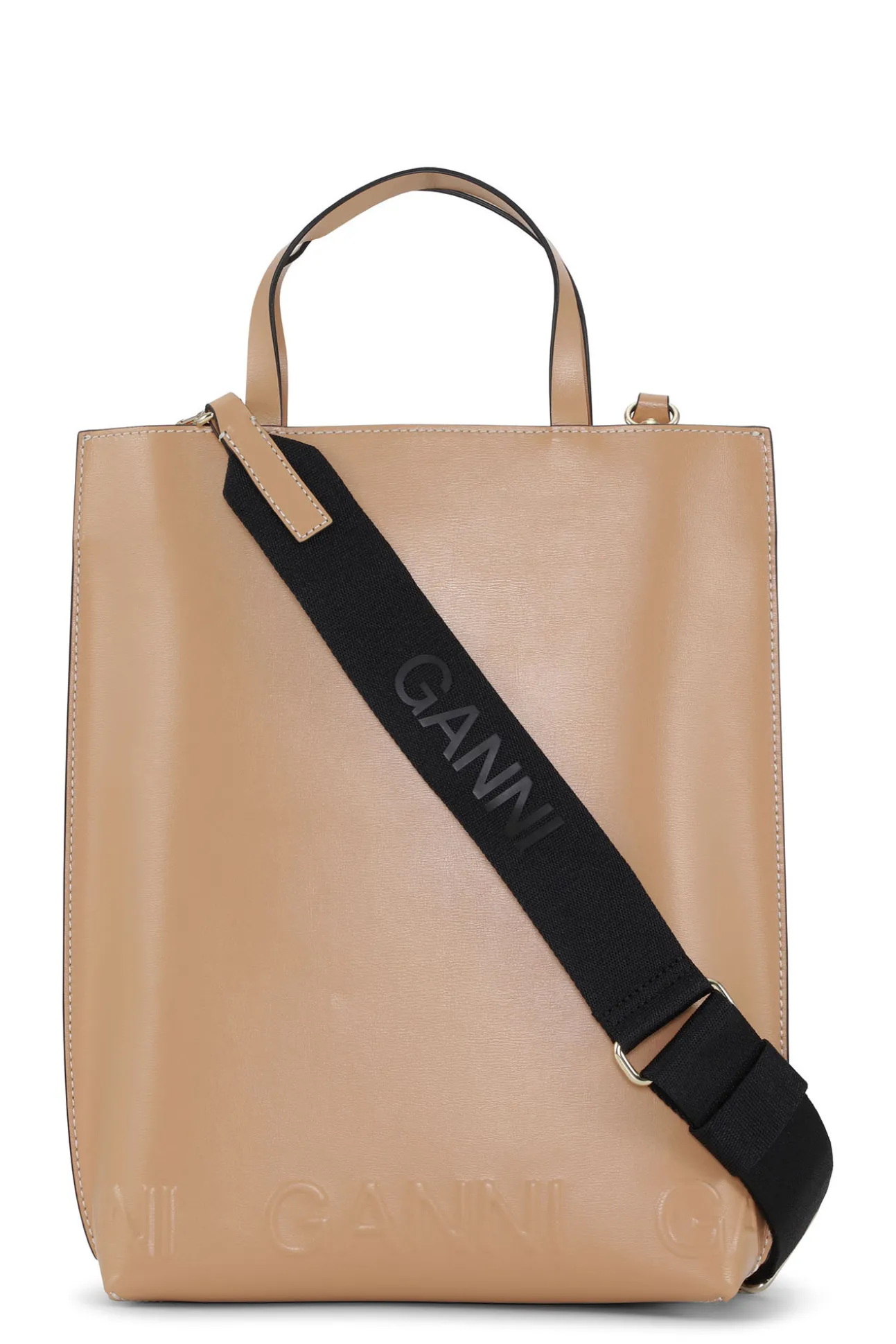 Cheap GANNI Mittelgrose Banner-Tragetasche Mit Riemen Tan