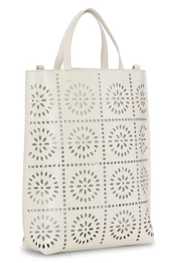 Clearance GANNI Mittelgrose Perforierte Bannertasche Egret