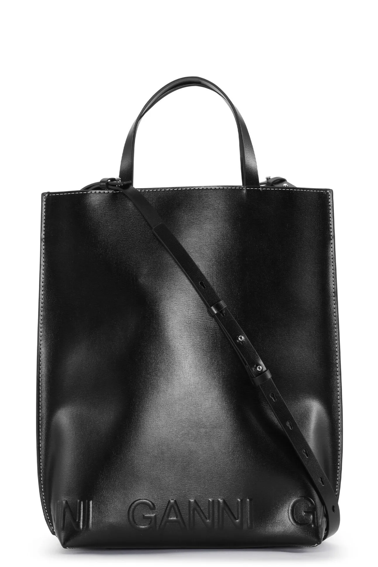 Cheap GANNI Mittelgrose Tote Bag Mit Logo Black