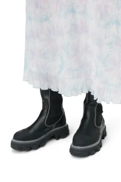 Discount GANNI Mittelhohe Chelsea-Stiefel Mit Stollen Black