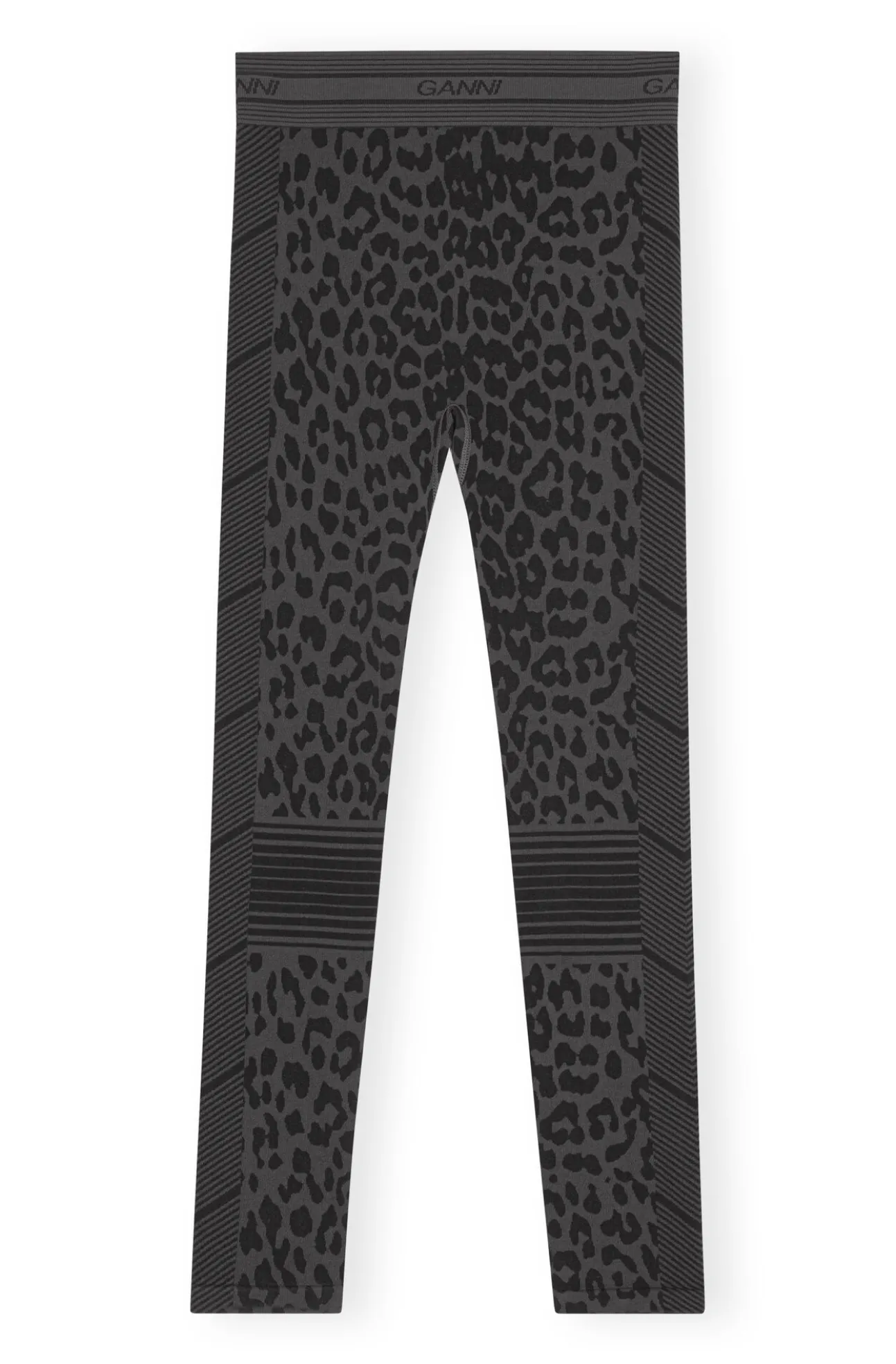 Hot GANNI Nahtlose Jacquard-Leggings Black