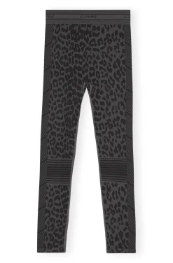 Hot GANNI Nahtlose Jacquard-Leggings Black