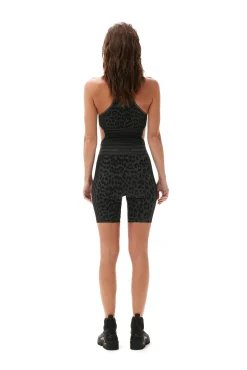 Online GANNI Nahtlose Jacquard-Shorts Black