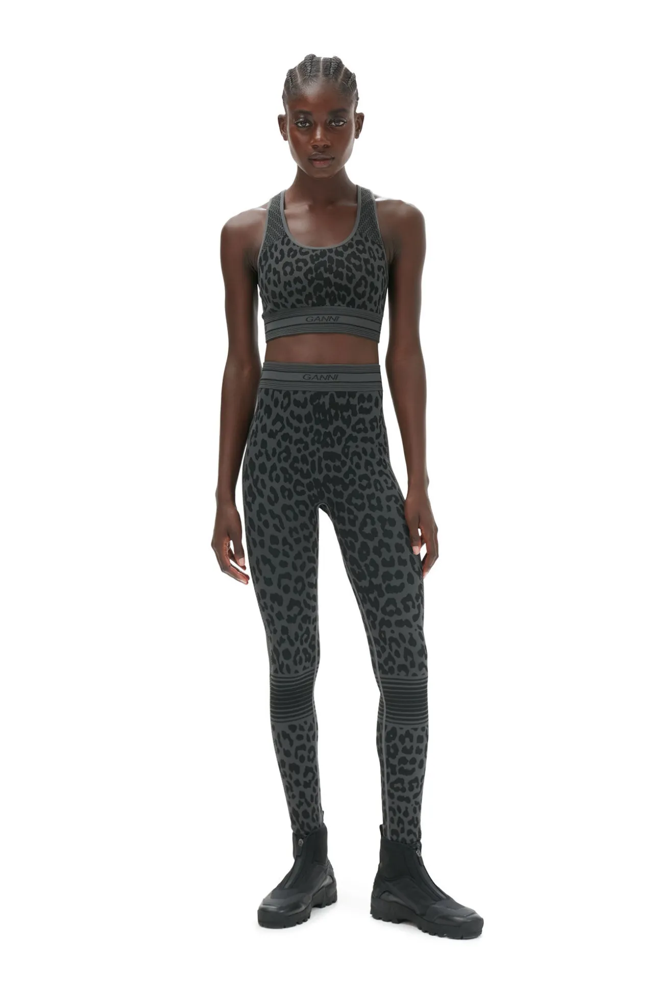 Cheap GANNI Nahtloser Jacquard-Bh Black