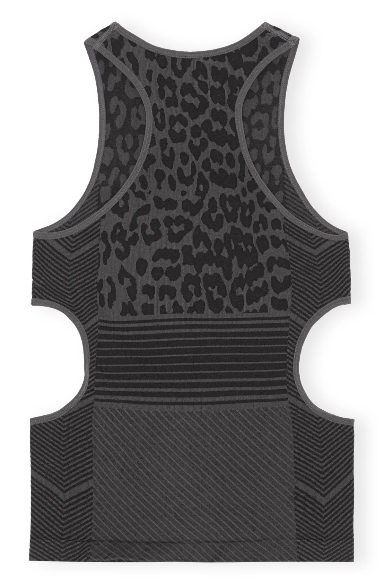 Fashion GANNI Nahtloses Jacquard-Top Black