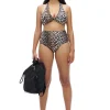 Sale GANNI Neckholder-Bikinioberteil Leopard
