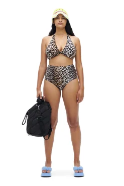 Sale GANNI Neckholder-Bikinioberteil Leopard