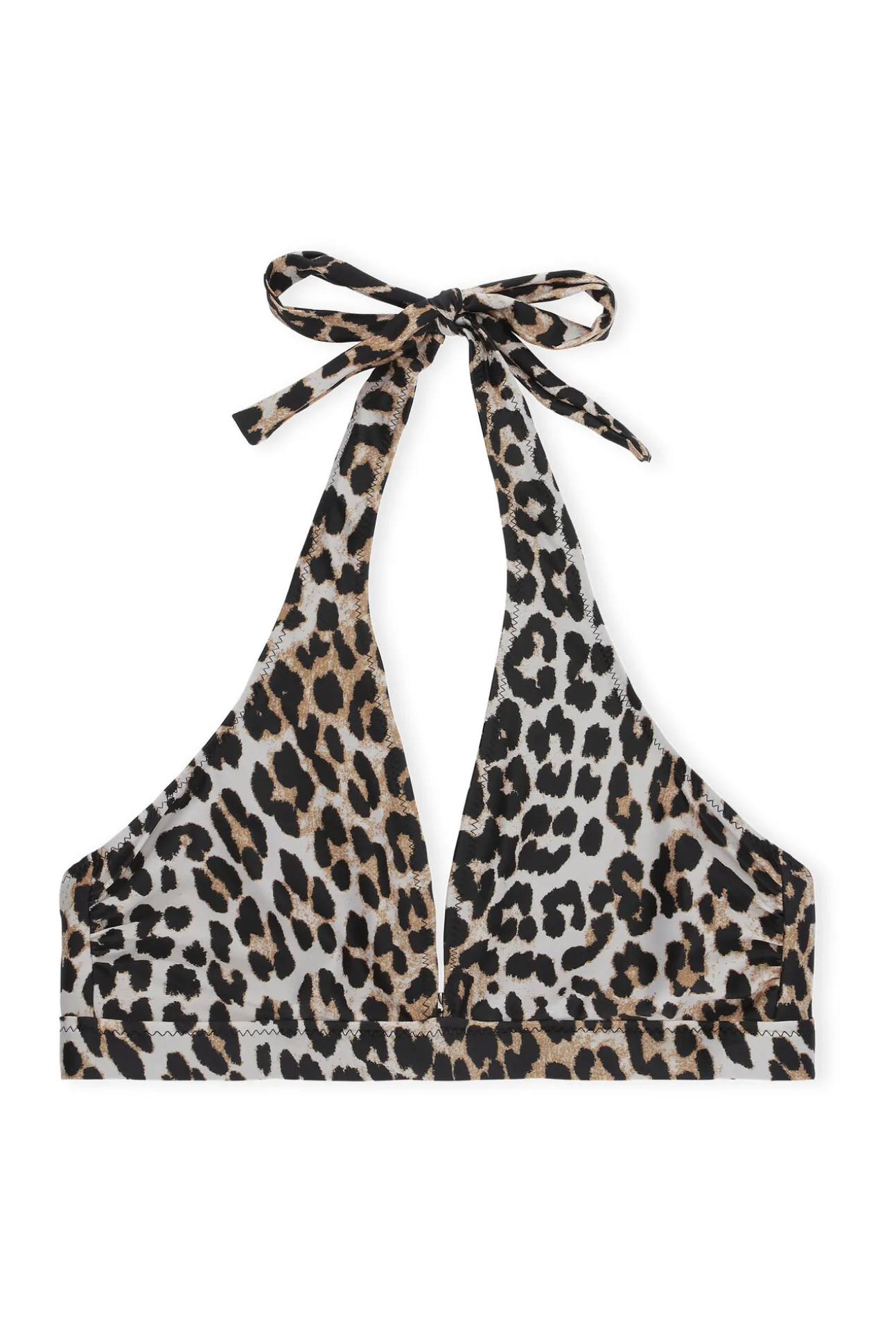 Sale GANNI Neckholder-Bikinioberteil Leopard