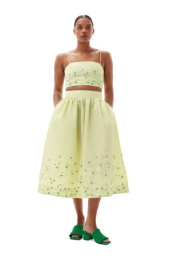 Cheap GANNI Nylon Top Lily Green