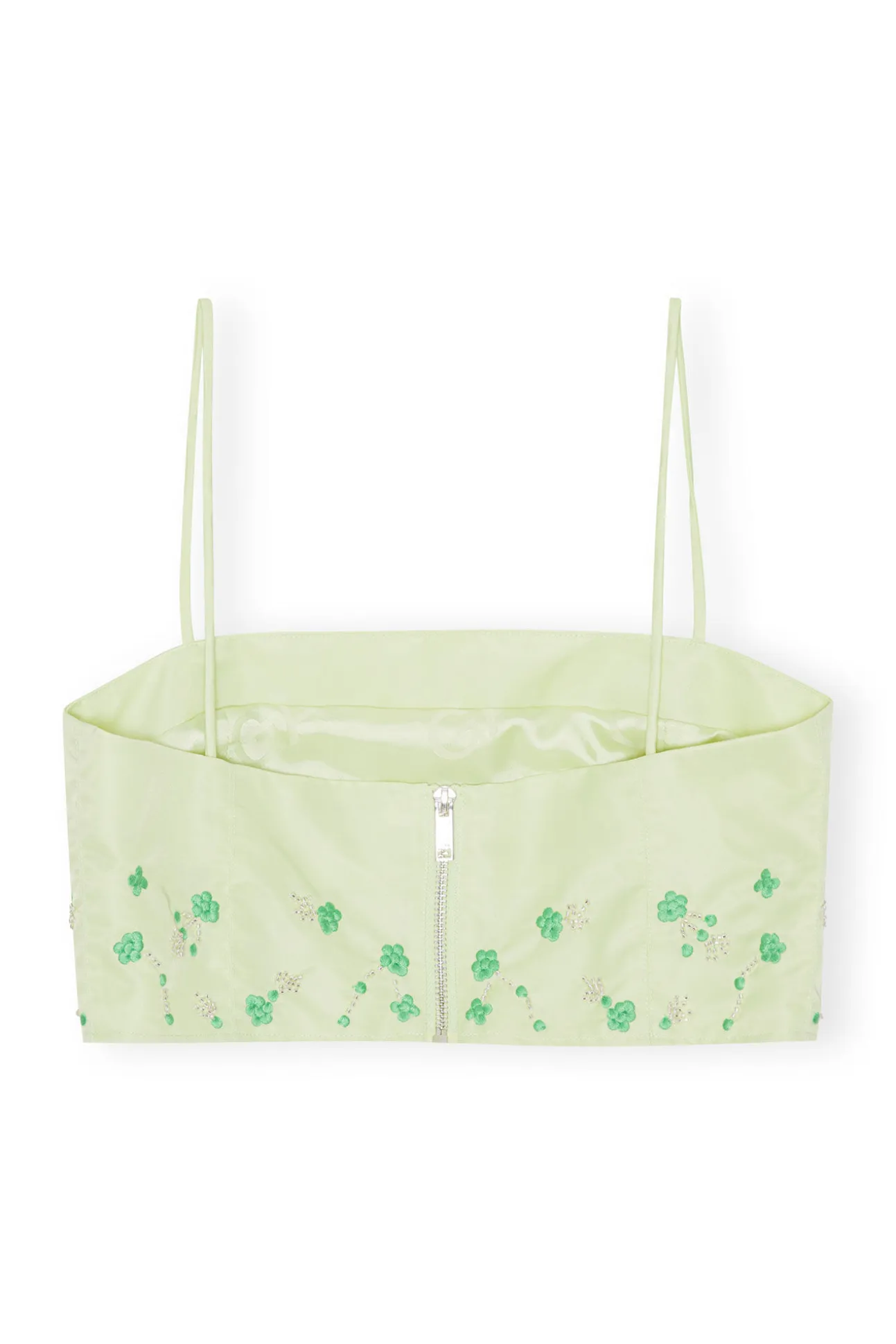 Cheap GANNI Nylon Top Lily Green
