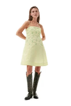 Fashion GANNI Nylon-Minikleid Lily Green