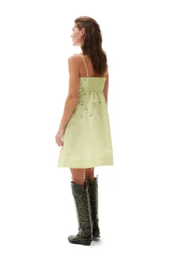 Fashion GANNI Nylon-Minikleid Lily Green