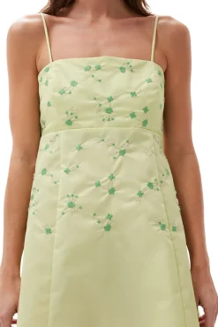 Fashion GANNI Nylon-Minikleid Lily Green