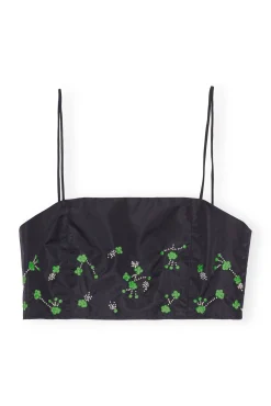 Best Sale GANNI Nylon-Oberteil Black