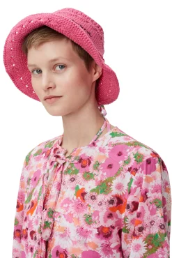 Discount GANNI Offene Bluse Mit Band Sugar Plum