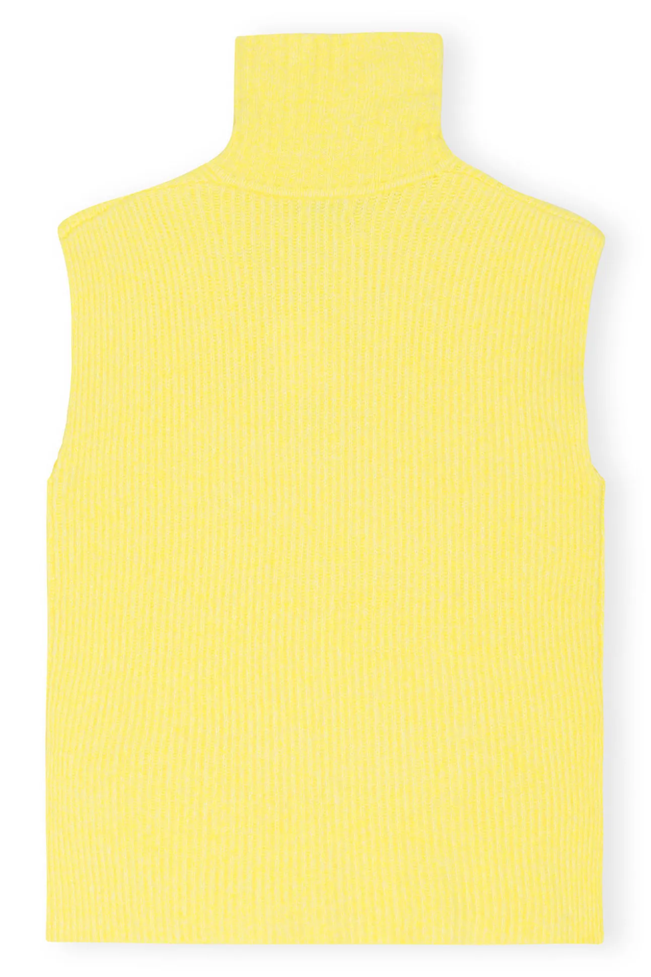 Cheap GANNI Oversized Zipper Vest Golden Kiwi