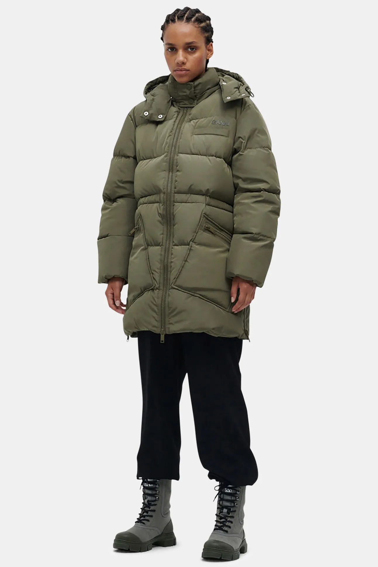 Fashion GANNI Oversize-Midi-Pufferjacke Aus Recyceltem Polyester Kalamata