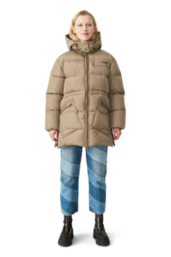 Best Sale GANNI Oversize-Midi-Pufferjacke Aus Recyceltem Polyester Fossil