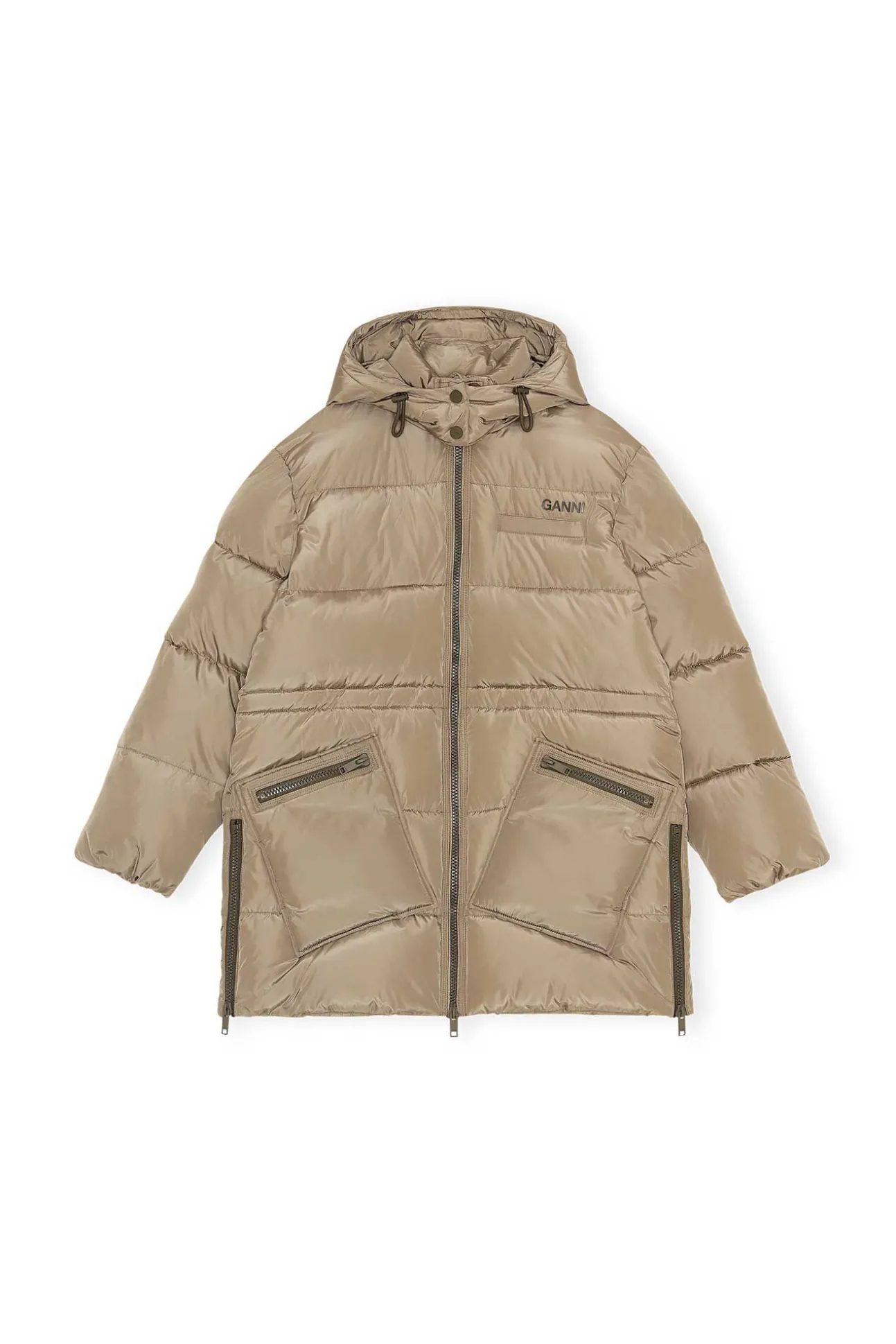 Best Sale GANNI Oversize-Midi-Pufferjacke Aus Recyceltem Polyester Fossil