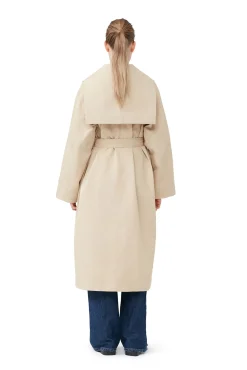 Online GANNI Oversize-Trenchcoat Aus Heavy Twill Pale Khaki