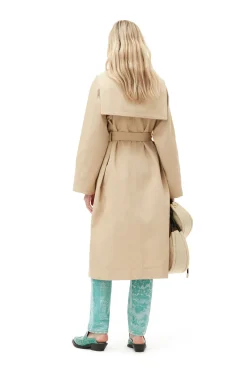 Online GANNI Oversize-Trenchcoat Aus Heavy Twill Pale Khaki