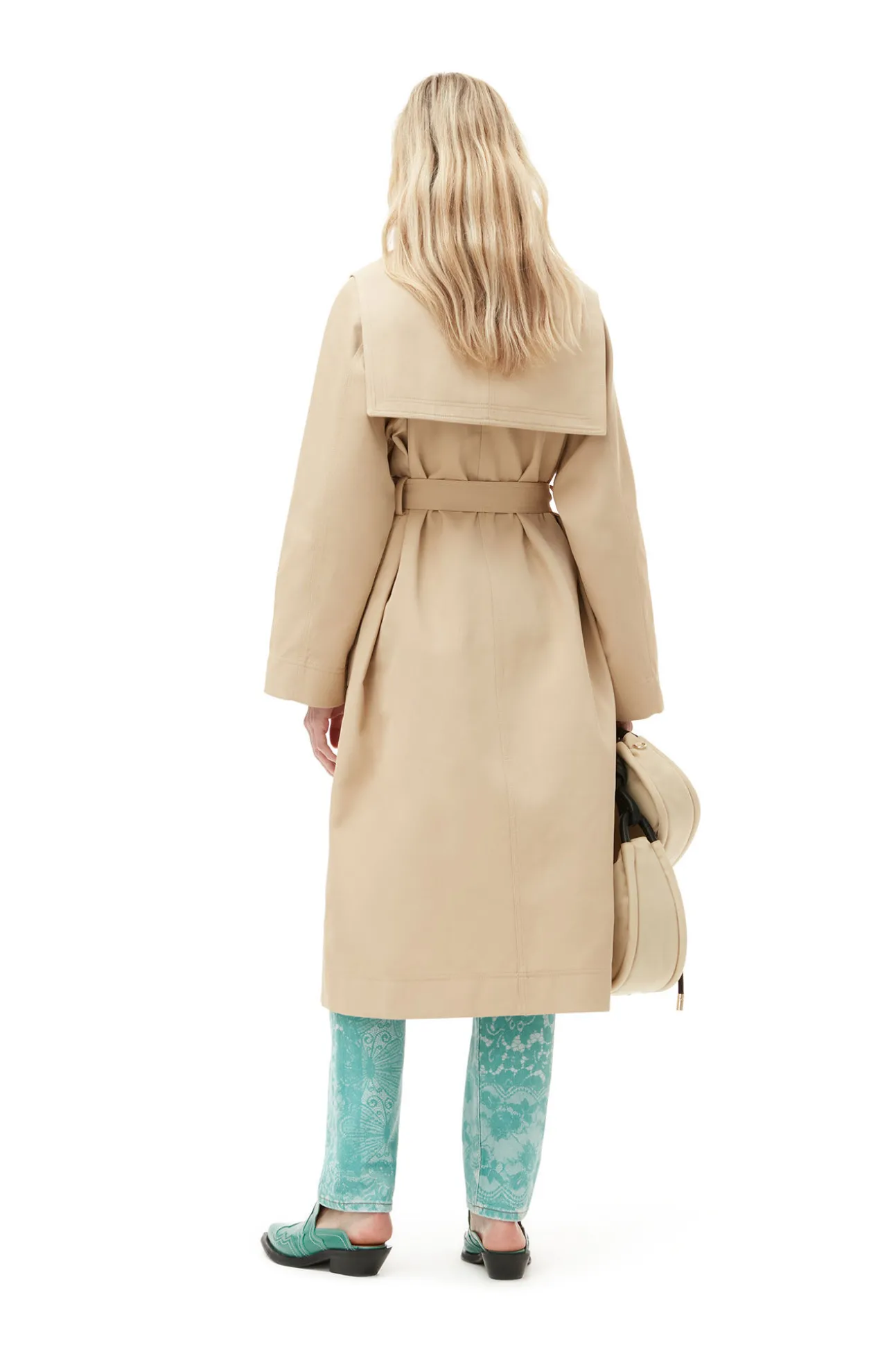 Online GANNI Oversize-Trenchcoat Aus Heavy Twill Pale Khaki