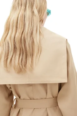 Online GANNI Oversize-Trenchcoat Aus Heavy Twill Pale Khaki