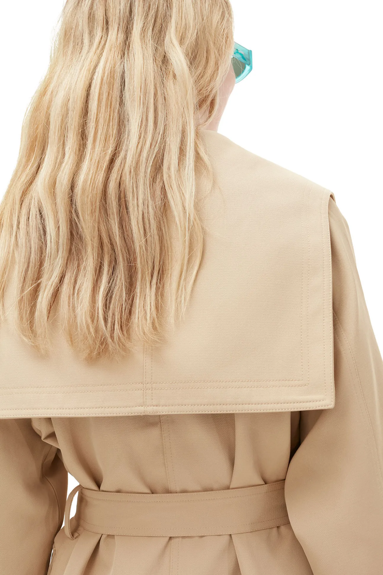 Online GANNI Oversize-Trenchcoat Aus Heavy Twill Pale Khaki