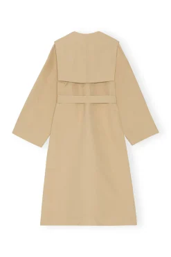Online GANNI Oversize-Trenchcoat Aus Heavy Twill Pale Khaki
